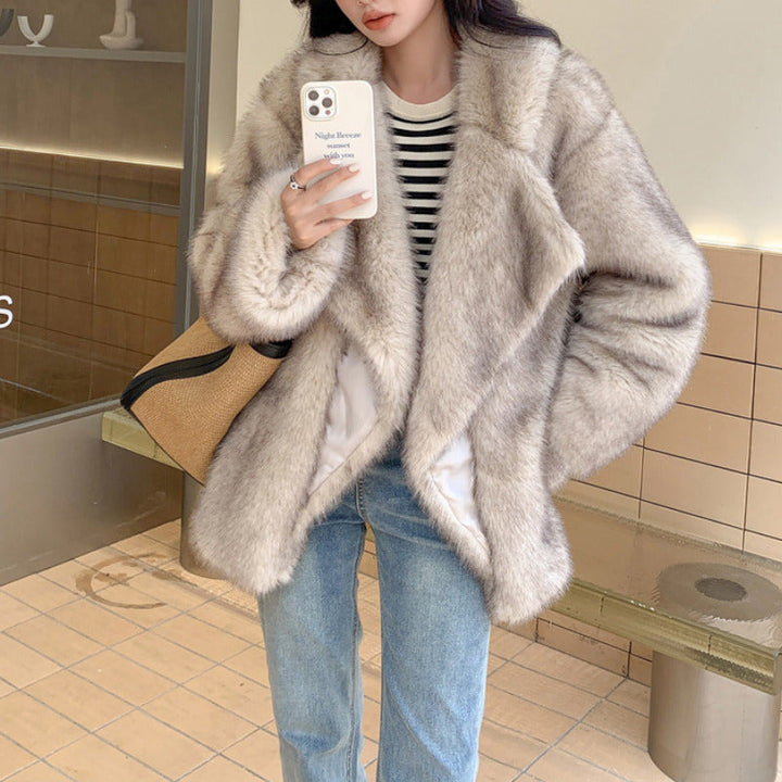 Astrid | Oversized Comfortable Warm Lapel Fur Coat