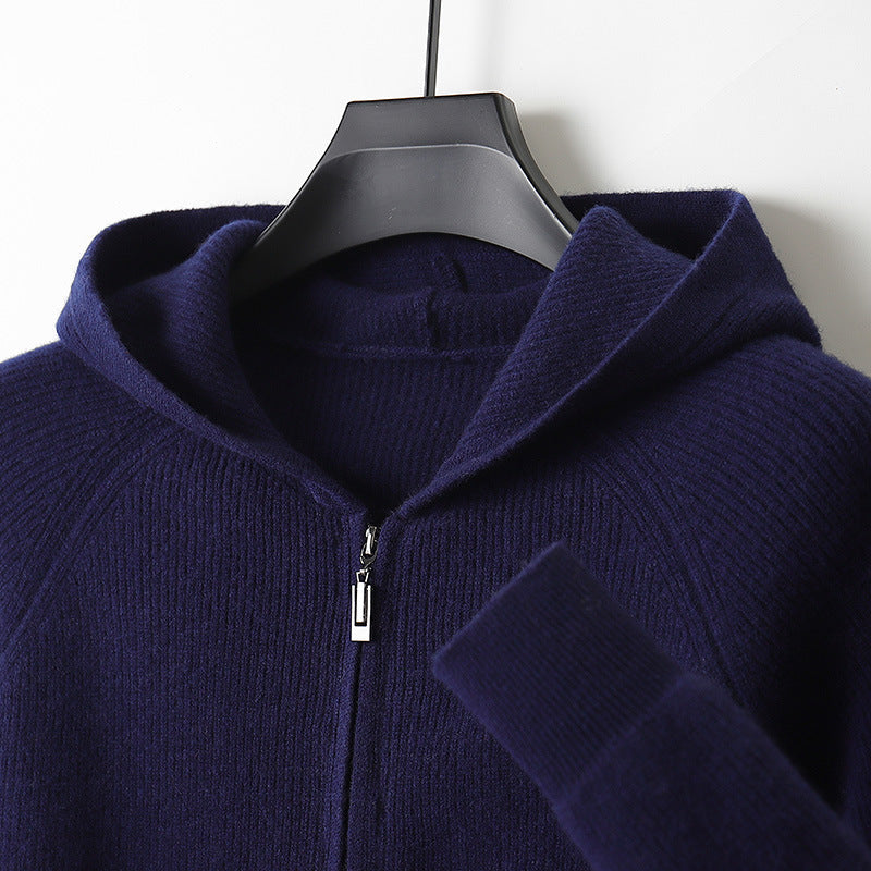 EXTRAFINE MERINO ZIPPED HOODIE