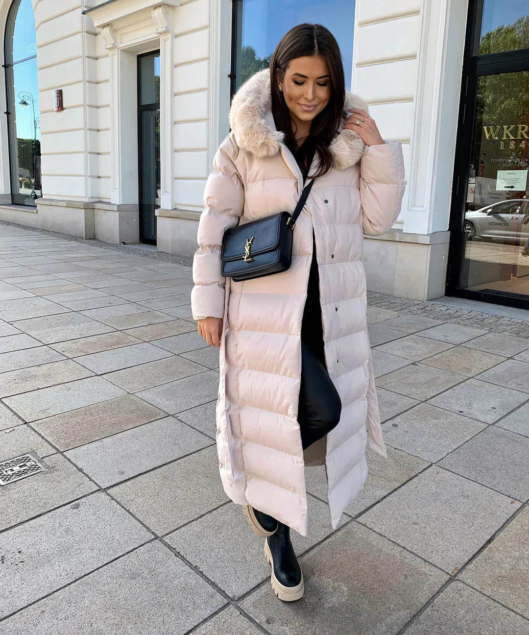 Alyana | Stylish Synthetic Down Winter Jacket with Faux Fur Hood