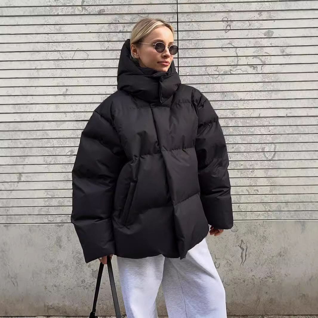 Yulia | Modern Style Detachable Hood Warm Puffer Jacket