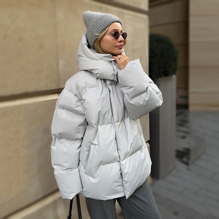 Yulia | Modern Style Detachable Hood Warm Puffer Jacket